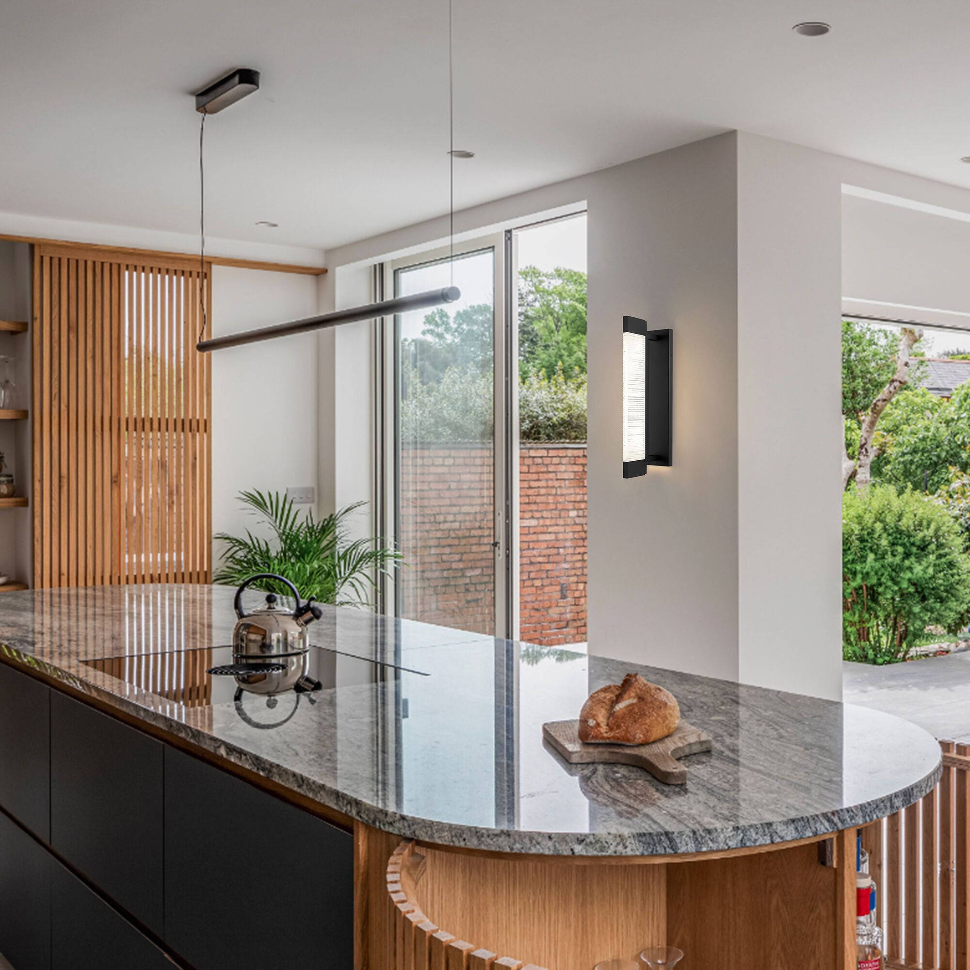 Solice LED 21 inch Sand Black Outdoor Wall Sconce